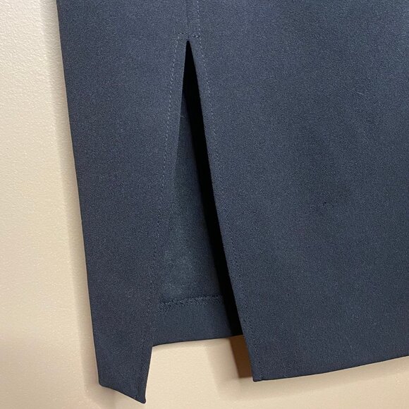 Sophisticated Black Calvin Klein Women’s Sleeveless Front Slit Knee Length Dress - Picture 3 of 13